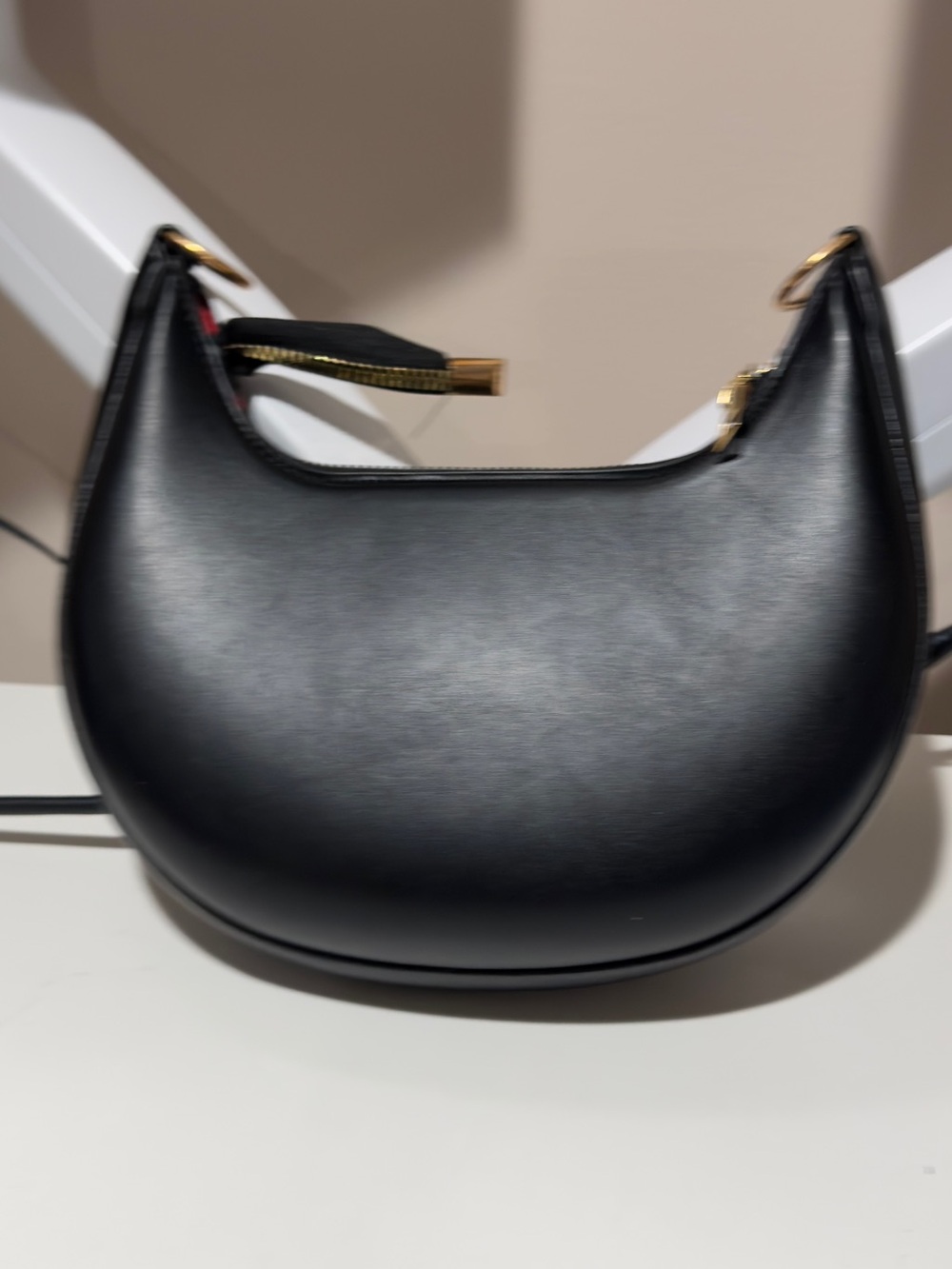 Classic Black Crescent Shoulder Bag